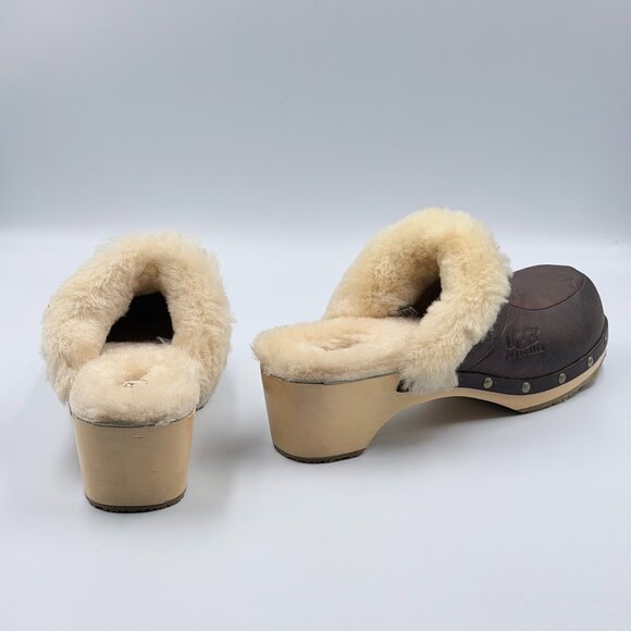 Sz 9 - Ugg Australia Kalie Leather Stud Sheepskin Clogs - Picture 10 of 10